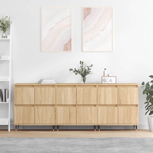 vidaXL Sideboards 3 Stk. Sonoma-Eiche Holzwerkstoff