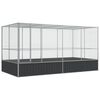 vidaXL Voliere mit Erweiterung Silber 418 x 207 x 212 cm Stahl