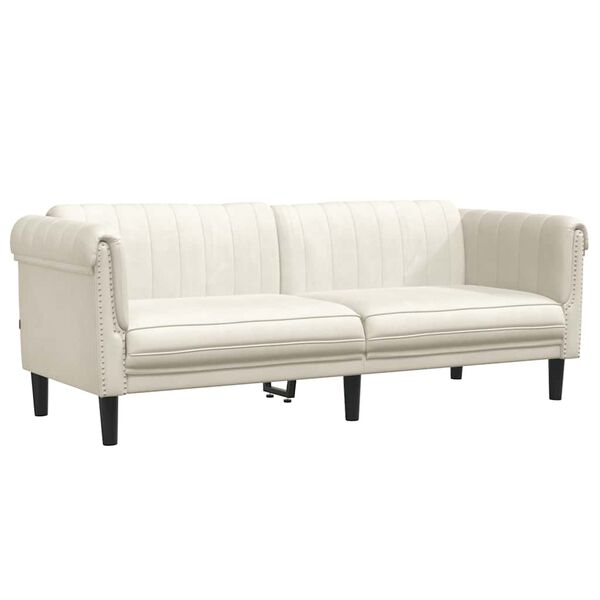 vidaXL Sofa 3-Sitzer Creme Samt
