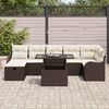 vidaXL Garten-Sofa-Set mit Kissen mit Speicher 8 pcs Braun Poly Rattan