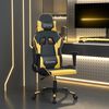 vidaXL Gaming-Stuhl mit Massagefunktion Schwarz & Golden Kunstleder