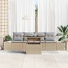 vidaXL Sofa Set mit Kissen 5 pcs Beige und Hellgrau Poly-Rattan