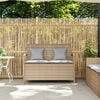 vidaXL Gartenbank mit Stauraum und Kissen Beige Poly Rattan