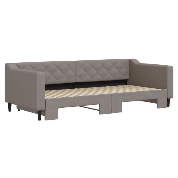 vidaXL Tagesbett Ausziehbar Taupe 90x200 cm Stoff