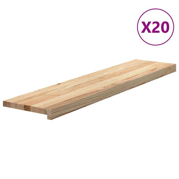 vidaXL Treppenstufen 20 Stk. Unbehandelt 110x30x2 cm Massivholz Eiche