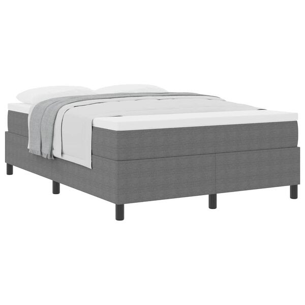 vidaXL Boxspringbett Hellgrau und Weiß 203 x 140 x 60 cm Cordstoff