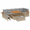 vidaXL Gartensofa-set 11 stk. 9-Sitzanzahl Beige und Hellgrau