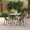 vidaXL Garten Essgruppe 5 pcs Bronze 90 x 90 x 75 cm Gussaluminium