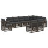 vidaXL Gartensofa-set 10 pcs Grau und Dunkelgrau Poly-Rattan