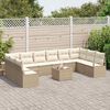 vidaXL Garten-Sofa-Set mit Kissen mit Speicher 11 pcs Beige und Creme