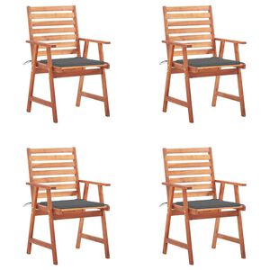 vidaXL Garten-Essst&uuml;hle 4 Stk. mit Kissen Massivholz Akazie