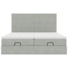 vidaXL Ottoman-Bett mit Matratzen & LEDs Hellgrau 180x200 cm Samt