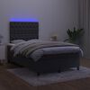 vidaXL Boxspringbett mit Matratze & LED Schwarz 120x190 cm Samt
