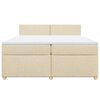 vidaXL Boxspringbett mit Matratze Creme 200x200 cm Stoff