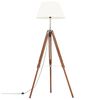 vidaXL Stativlampe Honigbraun und Weiß Teak Massivholz 141 cm