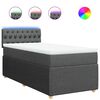 vidaXL Boxspringbett mit Matratze Dunkelgrau 90x200 cm Stoff