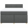 vidaXL Boxspringbett mit Matratze Dunkelgrau 140x200 cm Stoff