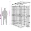 vidaXL Outdoor-Hundezwinger mit Dach Stahl 1,84 m&sup2;