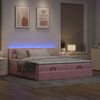vidaXL Ottoman-Bett mit Matratzen & LEDs Rosa 160x200 cm Samt