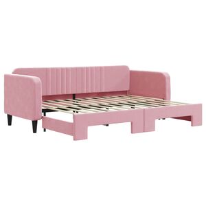 vidaXL Tagesbett Ausziehbar Rosa 80x200 cm Samt
