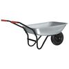 vidaXL Schubkarre Silber und Schwarz 133 x 62,5 x 58 cm Stahl