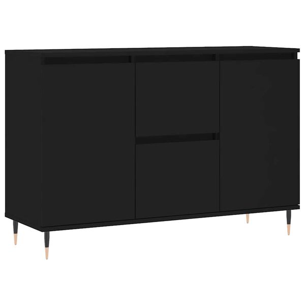 vidaXL Sideboard Schwarz 101,5x35x70 cm Holzwerkstoff
