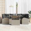 vidaXL Gartensofa-set mit Kissen 7 pcs Hellgrau Poly Rattan