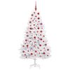 vidaXL K&uuml;nstlicher klappbarer Weihnachtsbaum Wei&szlig; 180 cm PVC und Stahl