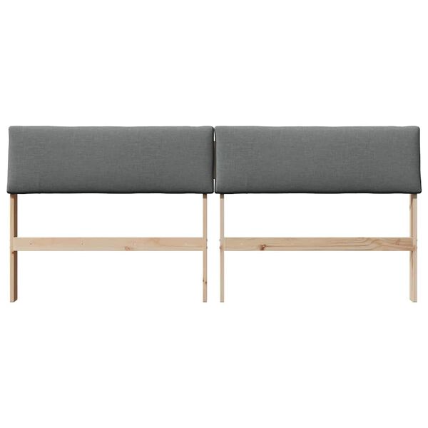 vidaXL Gepolstertes Kopfteil Dunkelgrau 200 cm Massives Kiefernholz