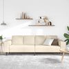 vidaXL Stoffsofa mit Kissen Creme 208 cm Cordstoff