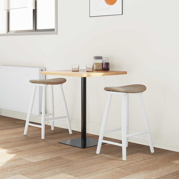 vidaXL Esszimmerst&uuml;hle 2 pcs Wei&szlig; 46 x 37 x 63 cm Massives Gummiholz