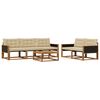 vidaXL Outdoor-Sofagarnitur mit Kissen 6 pcs Natur und Beige