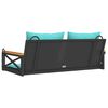 vidaXL H&auml;ngebank mit Kissen Schwarz 109x62x40 cm Poly Rattan