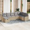 vidaXL Sofa Set mit Kissen mit Speicher Beige und Hellgrau Poly-Rattan