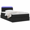vidaXL Bett mit Stauraum und LED mit LED Schwarz 120 x 200 cm Stoff