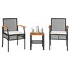 vidaXL 4-tlg. Garten-Lounge-Set mit Kissen Schwarz Poly Rattan