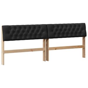 vidaXL Gepolstertes Kopfteil Schwarz 200 cm Massives Kiefernholz