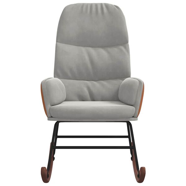 vidaXL Schaukelstuhl Hellgrau Samt