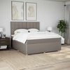 vidaXL Boxspringbett mit Matratze Taupe 180x200 cm Stoff