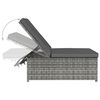 vidaXL Sonnenliegen 2 Stk. mit Tisch Poly Rattan Grau