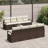 vidaXL Gartensofa-set mit Kissen 9 pcs Braun und Creme Poly-Rattan