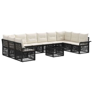 vidaXL Gartensofa-set 11 stk. Schwarz Poly-Rattan