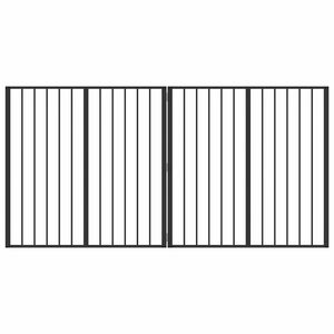 vidaXL Hundetor 2 St&uuml;ck Schwarz 100 x 100 cm Verzinkter Stahl