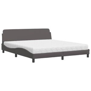 vidaXL Bett mit Matratze "Dover" Grau 180x200 cm Kunstleder