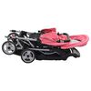 vidaXL Tandem-Kinderwagen Stahl Rosa und Schwarz