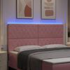 vidaXL LED Kopfteil mit LED-Lichtleisten Rosa 180 cm Polyester