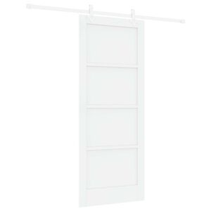 vidaXL Schiebet&uuml;r Wei&szlig; 83 x 202 cm Massives Kiefernholz