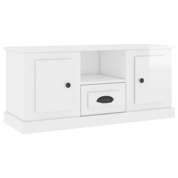 vidaXL TV-Schrank Hochglanz-Weiß 100x35,5x45 cm Holzwerkstoff