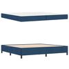 vidaXL Boxspringbett mit Matratze Blau 200 x 200 cm Stoff
