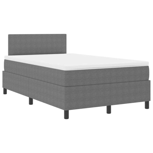 vidaXL Boxspringbett Hellgrau und Weiß 193 x 120 x 88 cm Cordstoff